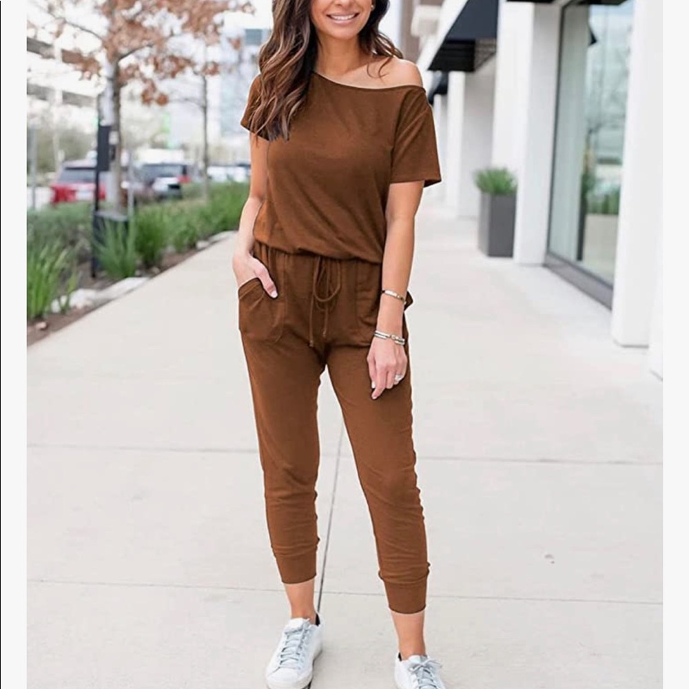 SOLD Beautiful Copper Jogger Jumpsuit/Romper